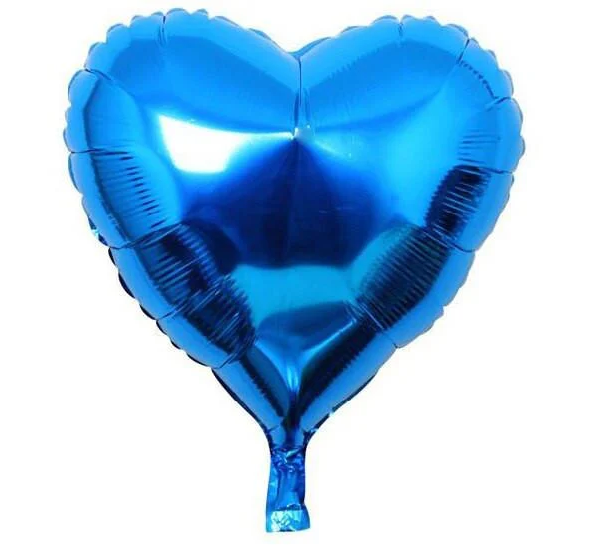 Kalp Mavi Renk Folyo Balon 24 İNC